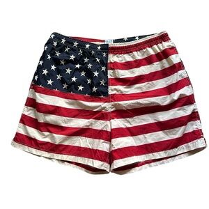 Old navy vintage American flag lined swim trunks XL